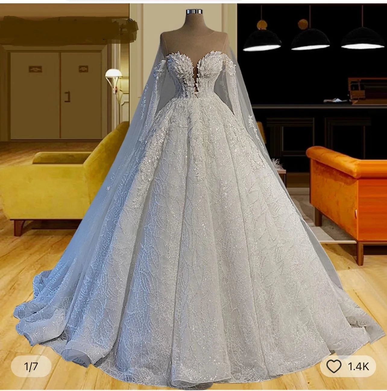S0187G 2024 New Hot -selling Bride French Long -sleeved Heavy Workers Big Tail Simple Thin Wedding Dress