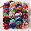 t Wholesale Women Solid Color Hair Scrunchies Accessories Fabric Elastic Band Hair Ties Custom Satin Scrunchies for Girls