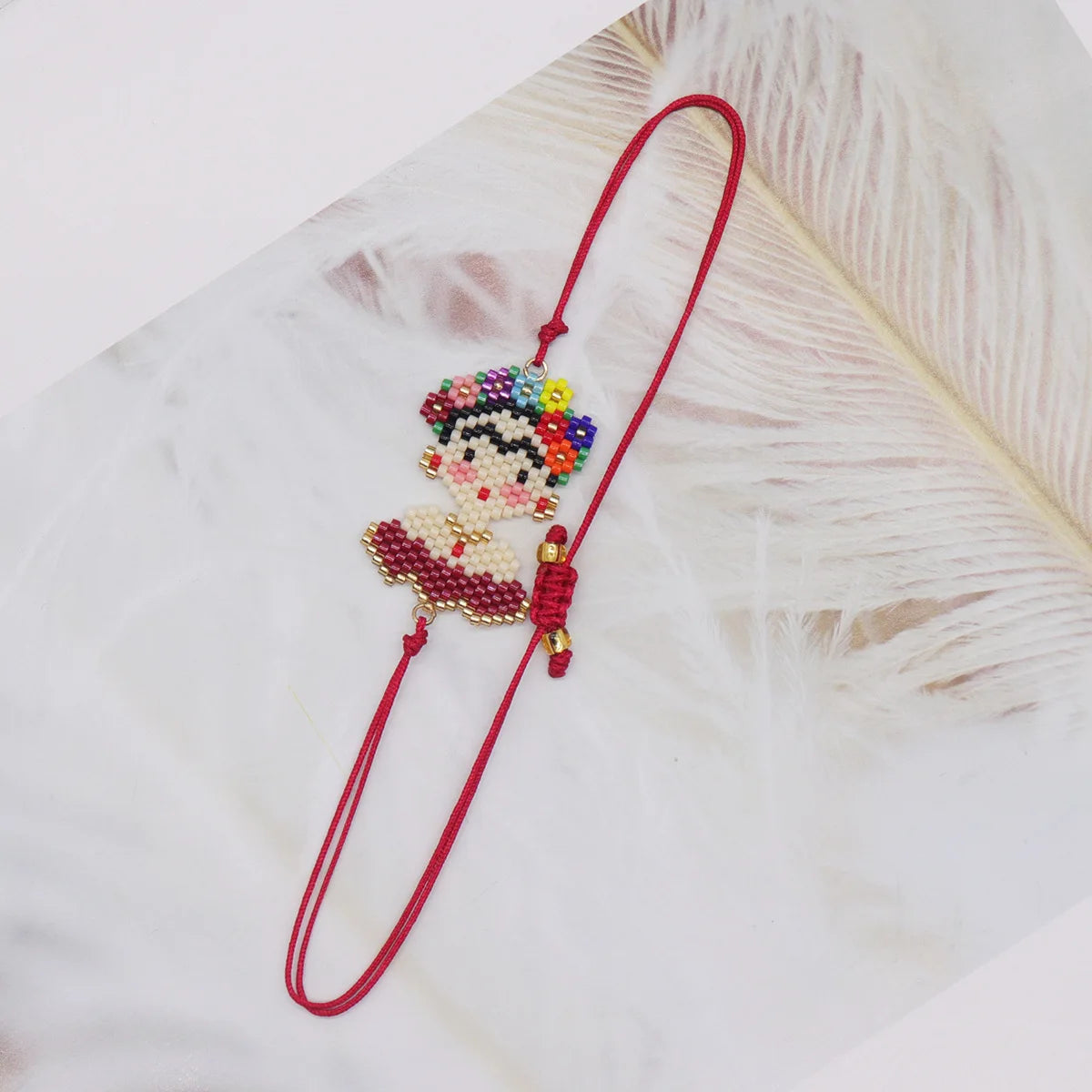 LS-C2136 Boho Jewelry Trendy Style Charm Glass Beads Bracelet for Women Geometric Design Lovely Jewelry Tourism Memorial Gift