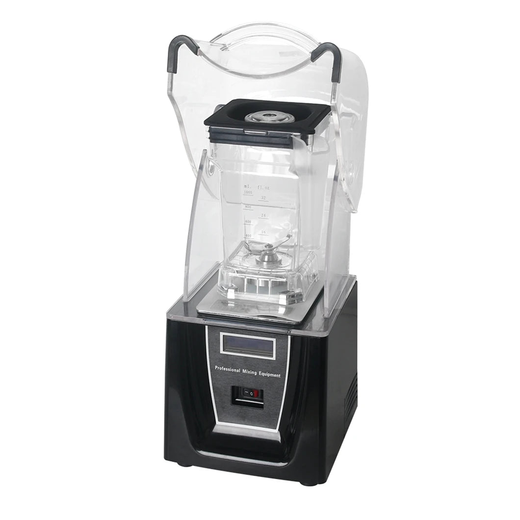 1L Commercial Fruit Smoothies  Blender Multifunctional Ice Blender with Sound Covering