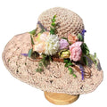 Hollow Woven Beach Straw Hat for Women Fashion Large Wide Brim Flower Hats Handmade Roll up Floppy Sun Hat for Summer Beach Cap