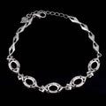 Sterling Silver 5*7mm Semi Mount Bracelet Empty Frame Blank Claws Setting S925 Base Holder Without Center Stone Inlay for DIY