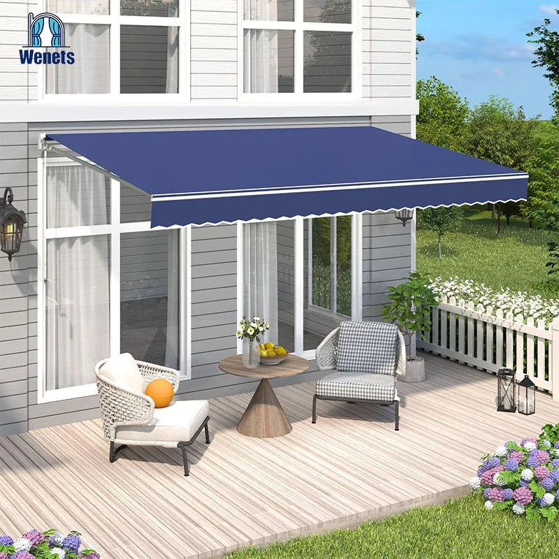 Electric Retractable Patio Awning Fabric Replacements Outdoor Waterproof Sun Shade Shelter