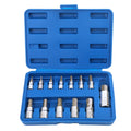 13Pcs Star Torx Hex Bits Socket Set T8-T70 H2-H14 CRV Sockets 1/4inch 3/8inch & 1/2inch Drive for Hand Use Work