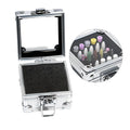 Professional 25 Holes Nail Drill Bit Storage Case Dustproof Aluminum Box for Display in Nail Salons Plastic Material