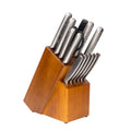 15-Piece J&J LFGB Certified Hollow Handle Stainless Steel Kitchen Knife Set Wooden Block Ambidextrous Design 8-9.9in Blade