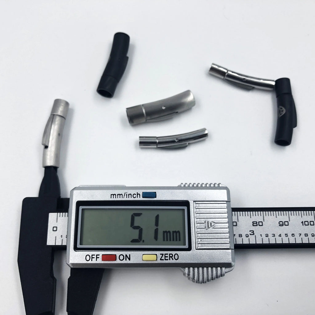 BMZ New 2025 5mm Frozen 316L Stainless Bayonet Clasp for Bracelet Making Matte Black 6mm Round Push Clasp Closure for Jewelry