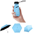 5 Folding Solid Color Sun Rain Women Flat Lightweight Pocket Umbrella Parasol Folding Mini Small Size Easily Store Parasol