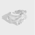 18K Gold Plated Korean Style Design S925 Sterling Silver Irregular Fold Texture Open Adjustable Rings for Women