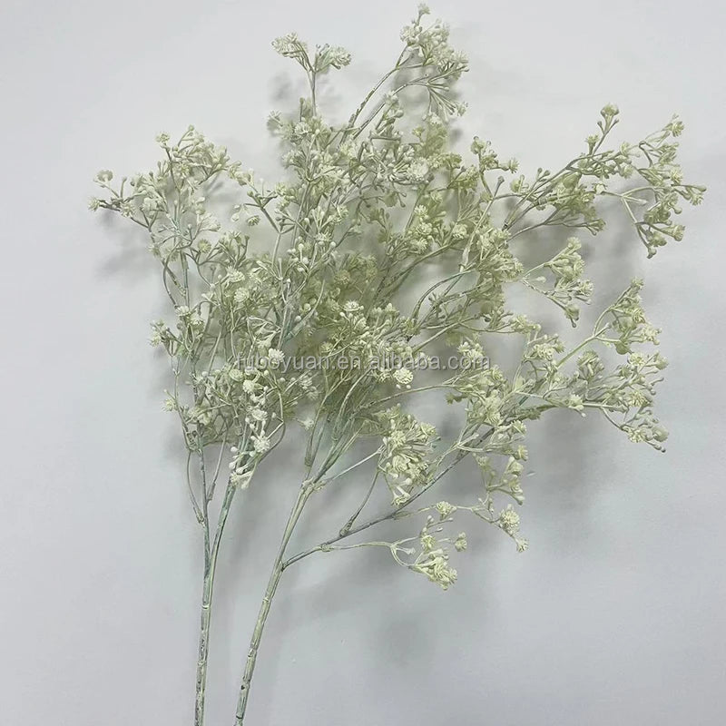 F500 Wholesale Artificial White Gypsophila Bouquet Wedding Decor Plastic White Artificial Baby Breath Flower