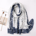 Simple Soft Cotton and Linen Tassels Shawl for Women New Style Vine Flower Sunscreen Scarf for Seaside Beach for Autumn