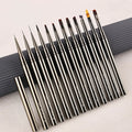 Customized Logo Gel Paint Brush Liner Gel Nail Brush Set Metal Handle Painting Uv Gel Liner Nail Brush