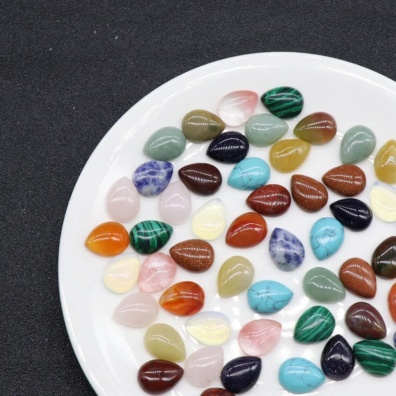 HZ Crystals Natural gemstone drop shape cabochon smooth stone crystal jewelry