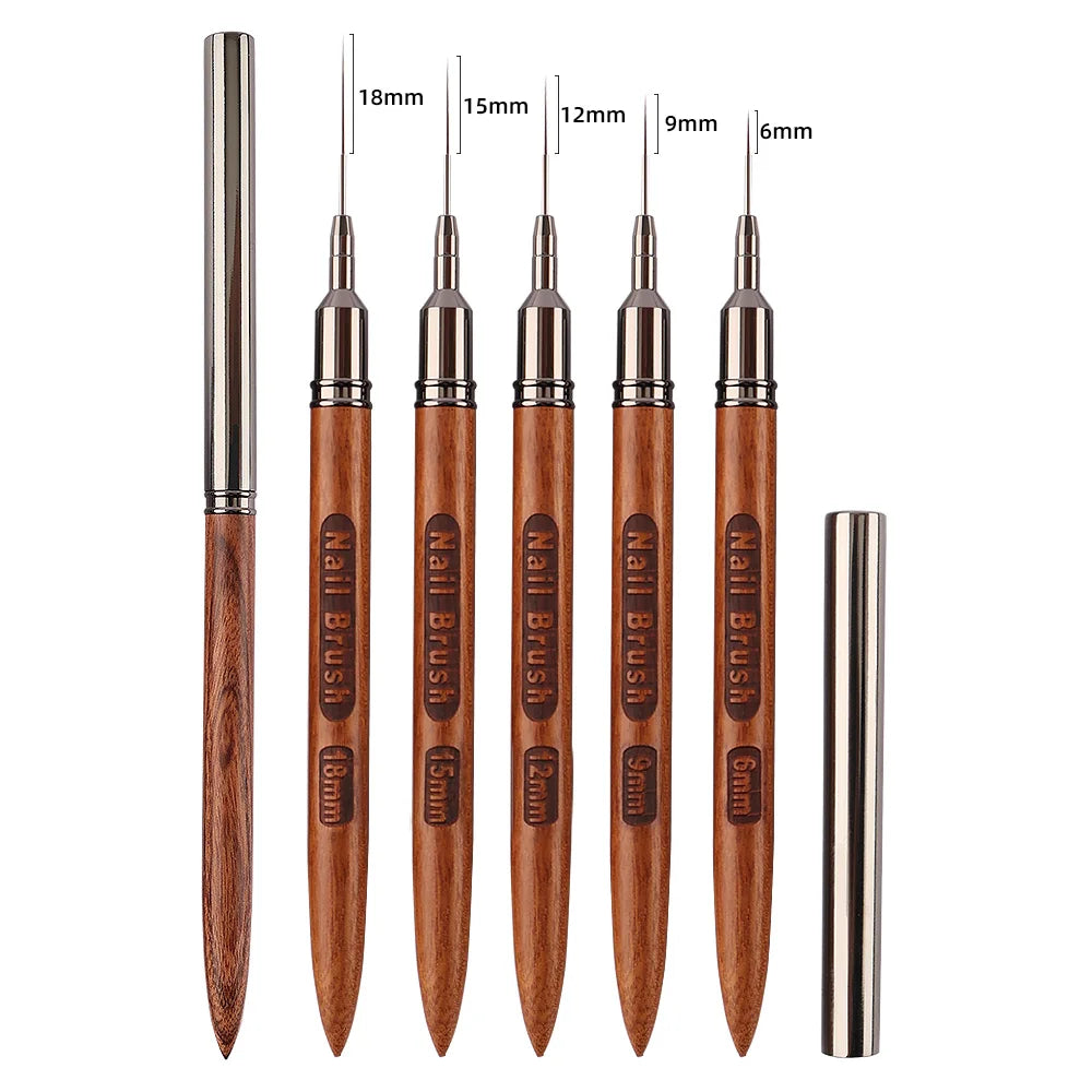 New Style Sandalwood Nail Drawing Pen Nail Art Liner Brush Gel Polish Diy Nail Brush 6 9 12 15 18mm