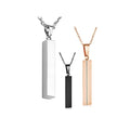 Hot Selling Stainless Steel Personalized 3D Engraved Square Pendant Necklace Urn Charms-Top Seller