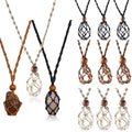 Hot Sale Valentine's Day Adjustable Empty Crystal Cage Necklace Holder for Stones