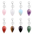 Hot Sale Fashion Natural Stone Droplet Shaped Pendant Metal Keychain Bag Keychain Decoration Custom Keychain Gift