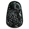 Certified Grade a Natural Ink Green  Jadeite Fish Leap Dragon Gate Dragon Head Fish Jade Pendant Zodiac Dragon Ice Seed Pendant