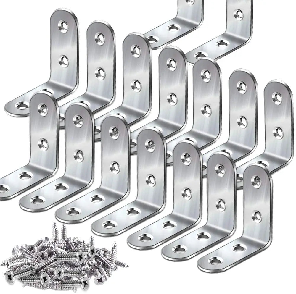 WELLTOP Stainless Steel 40mmx40mm 90 Degree Right Angle L Shaped Corner Bracket Fastener Model VT-13.025