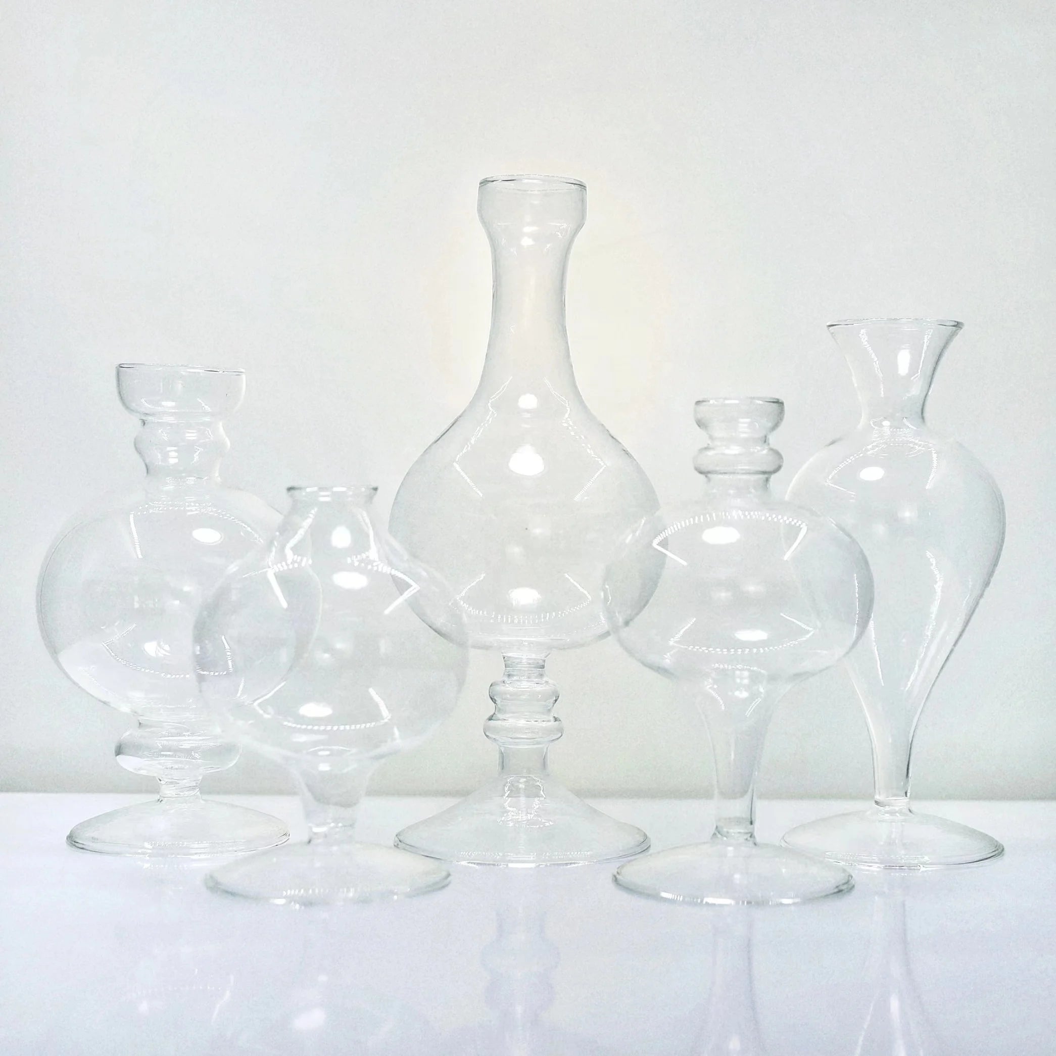 Modern Hand Blown Bud Vases Transparent Mini Glass Flowers Vase for Wedding Home Decor