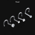 POENNIS Acrylic Transparent Flexible Flower Shape Hypoallergenic Nickel-Free Lead-Free Nose Stud for Wedding Party Gift