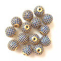 12mm Cubic Zircon Micro Pave Real Gold Plated Fashionable Disco Bead for Women Bracelet Making