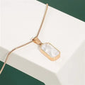 Black and White Double-sided Necklace Titanium Steel Necklace Female Simple Geometric Personality Necklace