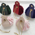 New Gift Bag Solid Color Flannel Leather Gift Bag With Drawstring Candy Box Cosmetic Packaging Bag Wedding Gift Party Decoration