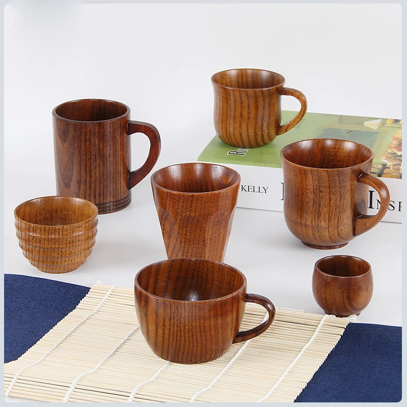 Japanese Style Wood Custom Logo Personalized Coffee Mug