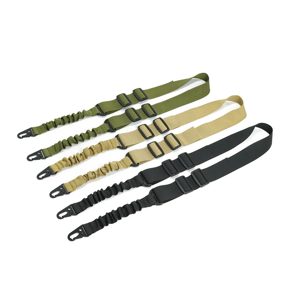 Tactical 2 Point Elastic Bungee Sling Gun Shoulder Strap Gun Sling with Metal Buckle Hook Belt Gun Rope