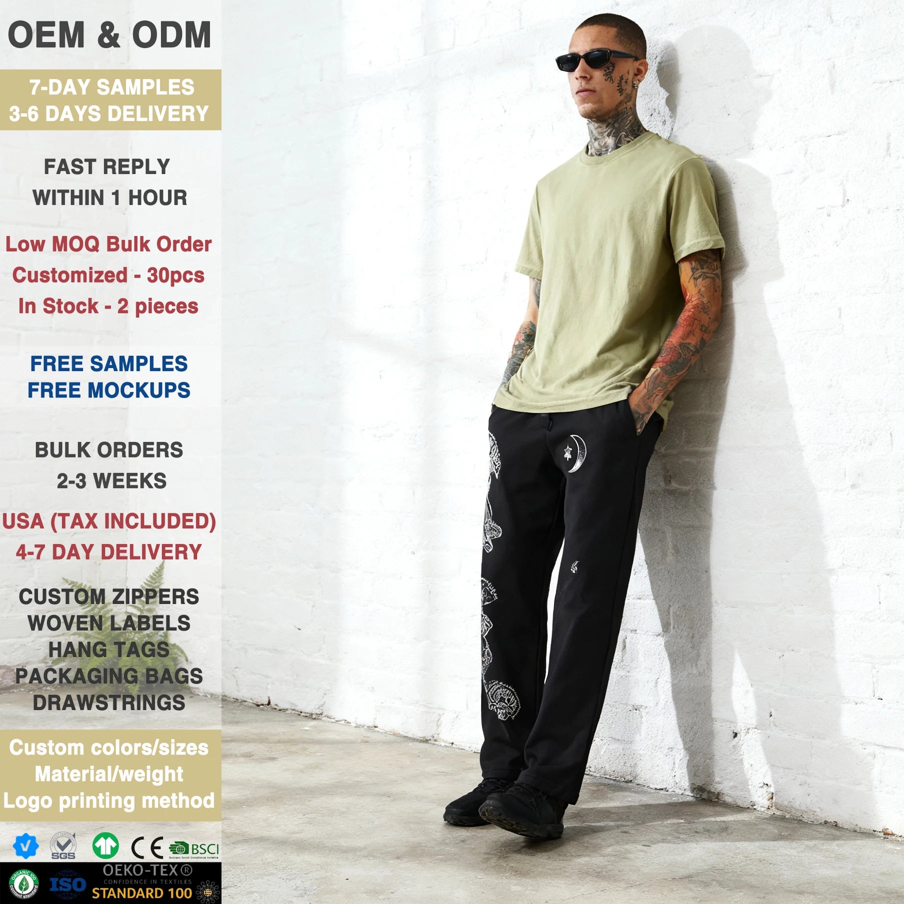 Wholesale 100% Cotton Jersey Men's Classic Crew Neck Short Sleeve T-Shirt Black Silk Screen Printed Custom Logo Blank Your Brand