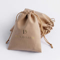 PandaSew Custom Logo Coffee Gift Packaging Pouch Velvet Necklace Ring Earring Suede Drawstring Jewelry Pouch Bag