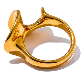JINYOU 7076 Stylish Unique Stainless Steel Irregular Geometric Ring Personalized Smooth Metal Rust Proof Finger Jewelry