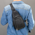 Marrant Casual Daypack Cowhide Leather Men Chest Shoulder Crossbody Bag Genuine Leather Sling Bag Chest Bags for Men