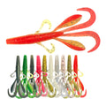 Simulation Prawn Lure Swimbait 9cm 4g 4pcs Fishing Lures Bass Double Tail Soft Lure Soft Shrimp Artificial Bait Predator Tackle