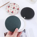 Black Leather Cosmetic Pocket Mirror Logo Custom Small Orders in Wholesale Pocket Lip Mirrors for Ladies