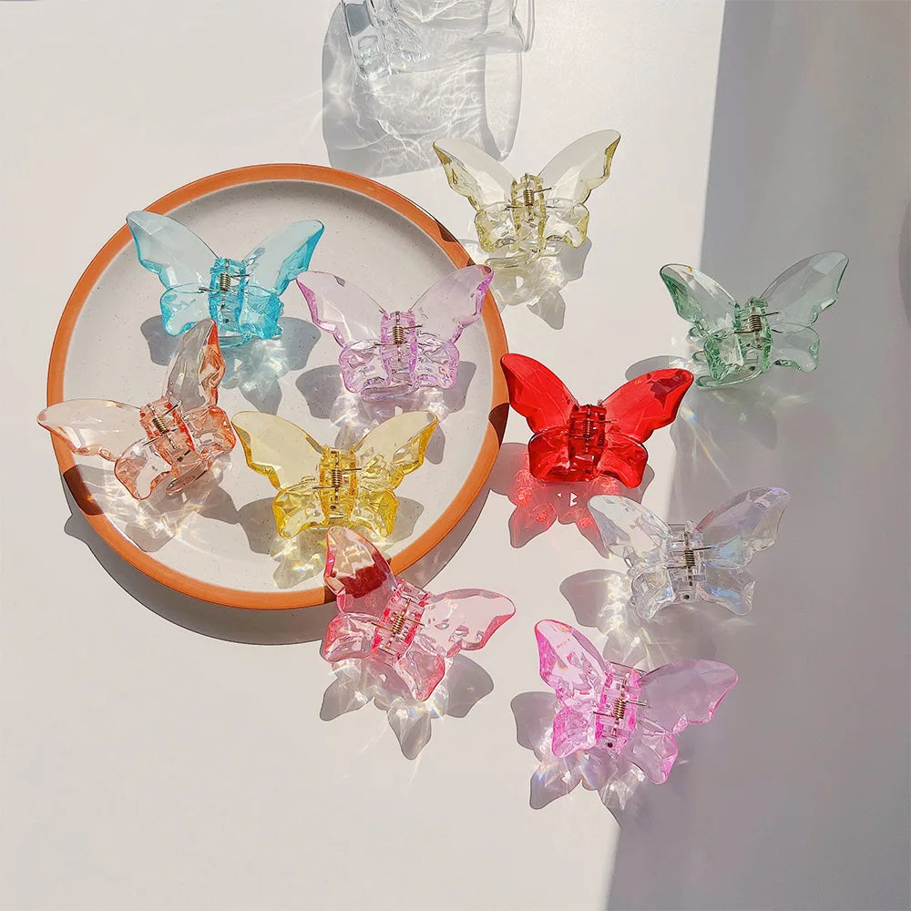 High End Customization Crystal Large Online Celebrity Ins Transparent butterfly Grip Hair Claw