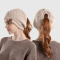 Women's Soft Knitted Winter Hat with Ponytail Warm Slouchy Beanie Wholesale Common Fabric