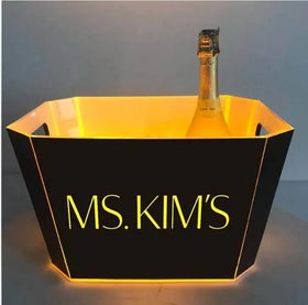 OEM Custom LOGO 12L Champagne Beer Led Plastic Acrylic Ice Bucket LED Bottle Presenter for Nightclub Bar Party KTV