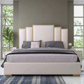 Soft Italian Modern Upholstered Leather Bed Solid Wood Frame Bedroom Furniture Soft Feature Bed