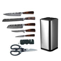2021 Kitchen Chef Set Stainless Steel Knife Utility Cut Cleaver Bread Paring Knives Scissors Sharpener with Wood Handle