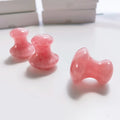 HY Mushroom Shape Gua Sha Board Rose Quartz Hot Stone Massage Tool SPA Energy Stone for Physical Therapy