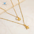 SUMMLY Vintage Wholesale Personalized Ocean Style Pendant 18K Gold Plated Stainless Steel Necklace Fashion Jewelry