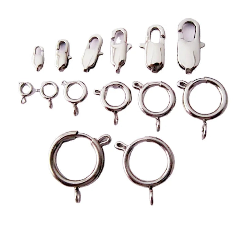 Custom Lobster Clasp Holder Paperclip Chain Hot Sale Stainless Steel Jewelry Findings Connecters Spring Ring Clasp Original Colo
