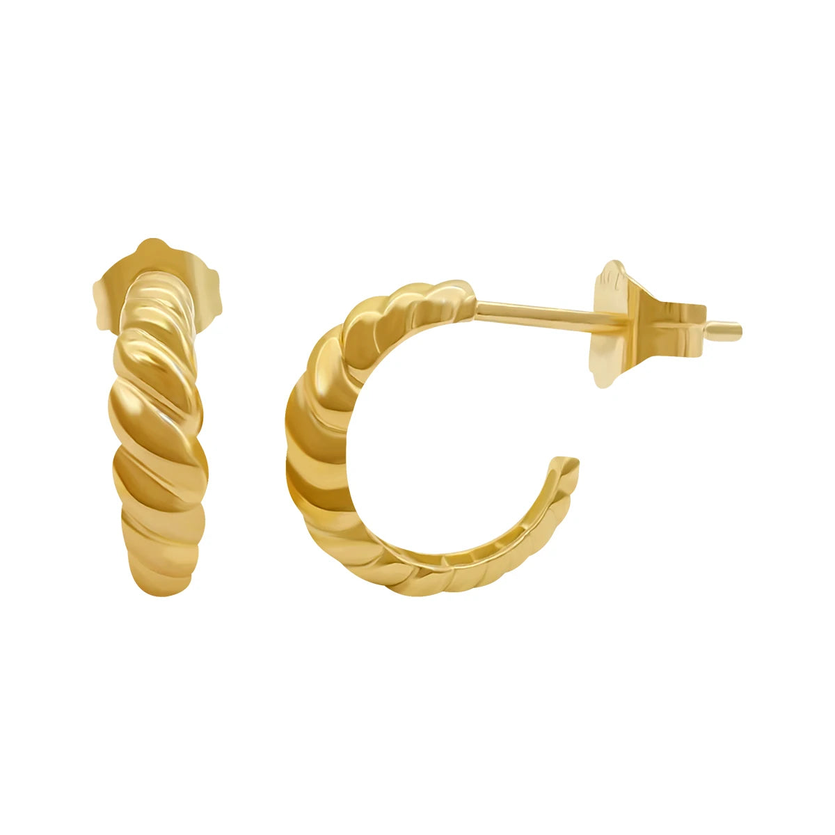Gold Cheap Price Twist Earring Wholesale Women Gold Jewelry Earrings 9k Real Solid Charm Earrings Yellow Gold Trendy
