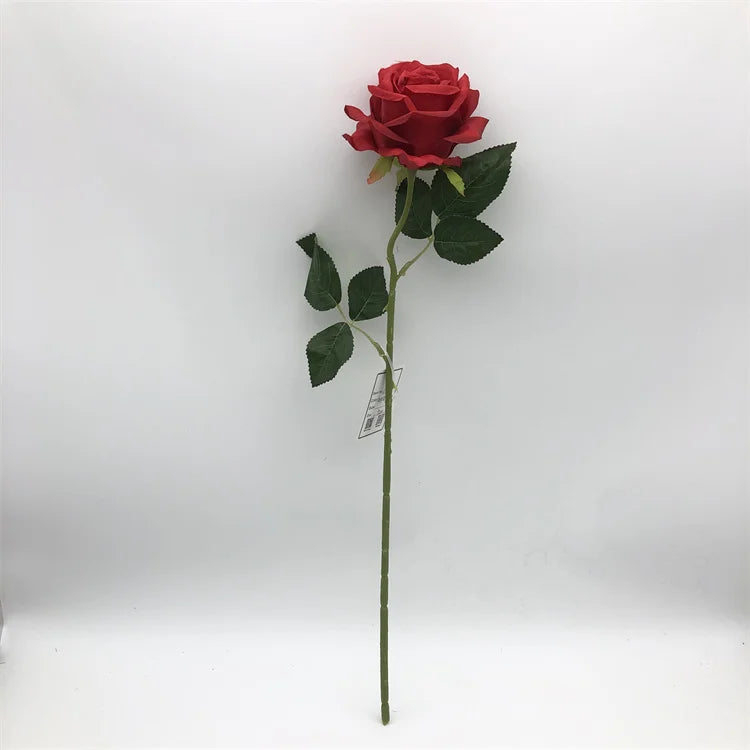 New Arrival C-1404 Artificial Silk Single Stem Rose Flower for Home Wedding Decoration