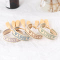 Metallic Purple LOVE Embroidered Bracelet Valentines Wristband Wedding Gift Anneversary Beauty Jewelry Braided Rope