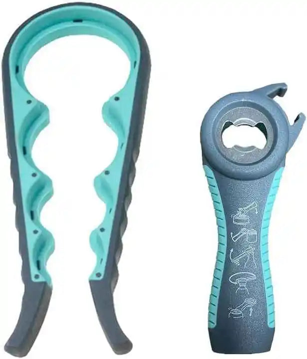 Jar Opener 5 in 1 Multi Function Can Opener Bottle Opener Kit with Silicone Handle Easy to Use for Children and Elderly
