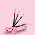 Adjustable Height 3-Wheeled Children's Scooter with Lights Foldable 3-8 Years Old Walk-Thru Scooter for Learning