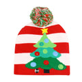 Fashion Winter Festival Xmas Party Pompom Led Hats Kids Led Light-up Caps Women Led Christmas Knitted Beanies Hat